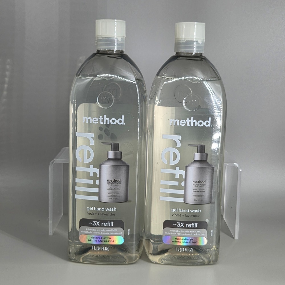 Method Gel Hand Wash Refill Unisex 34oz 2 Pack Violet Lavender Eco Friendly Bulk